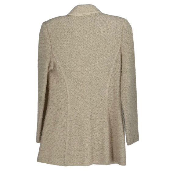 St. John Collection Cream Knit Double Breasted Blazer - Picture 2 of 9